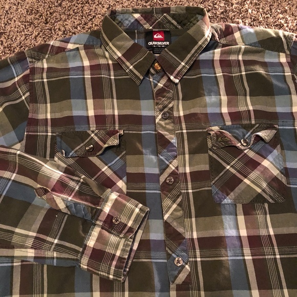 Quicksilver Long Sleeve Button Down Shirt Xl - Picture 5 of 7